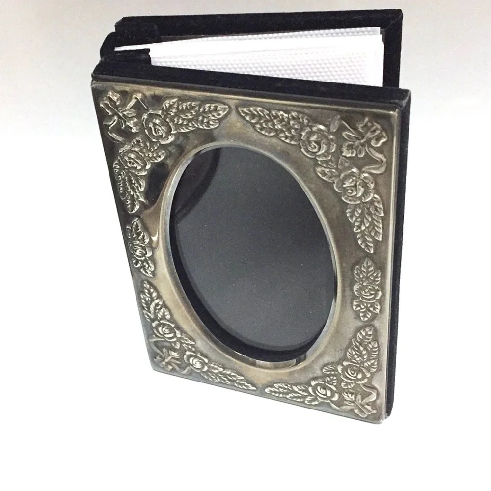 NIB Silver Plated Small Photo Book Album Holds 41 Pictures Tabletop Velvet
